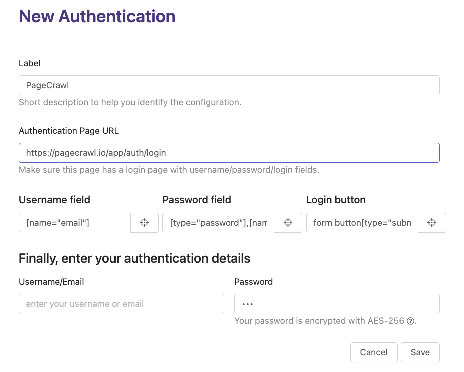 password protected pages monitoring