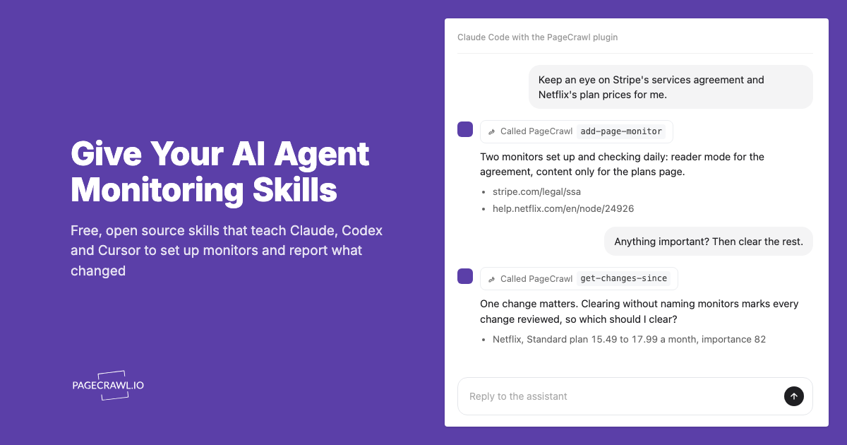 How to Give Your AI Agent Website Monitoring Skills