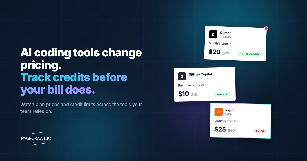 Track AI Coding Agent Pricing and Credit Changes (Cursor, Copilot, v0, Replit)