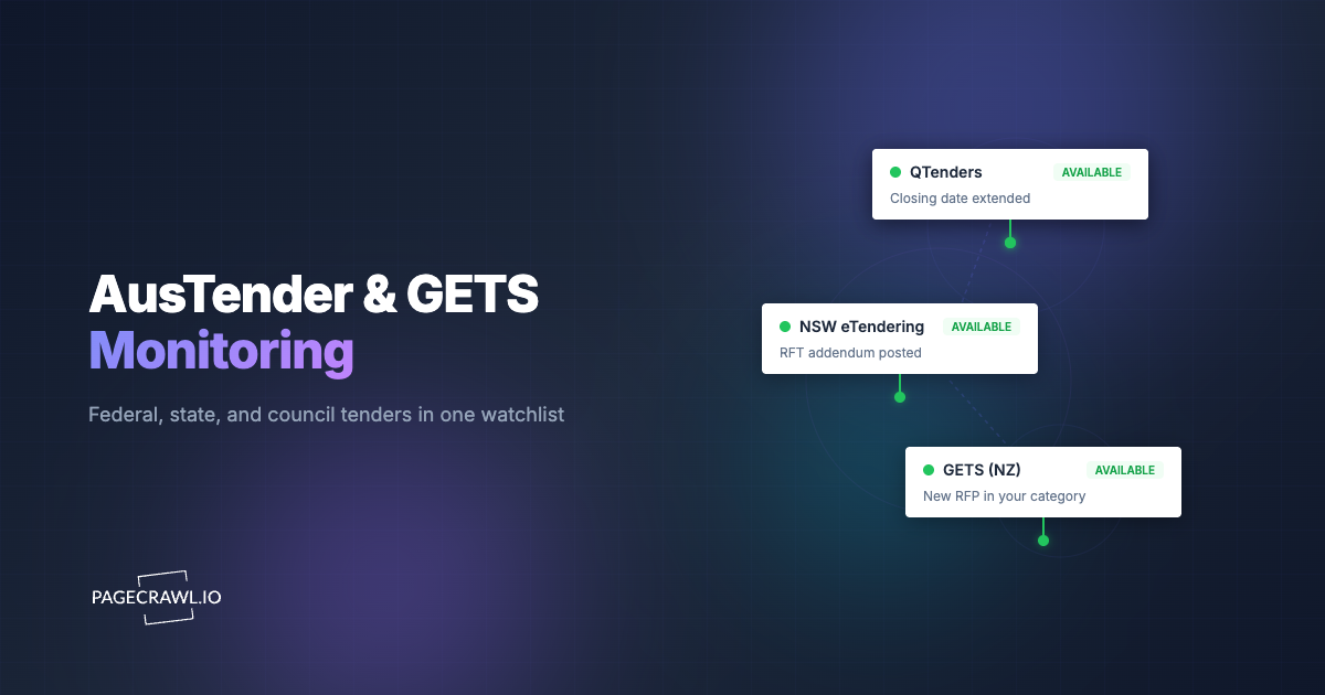 AusTender and GETS Monitoring: Tender Alerts for Australia and New Zealand