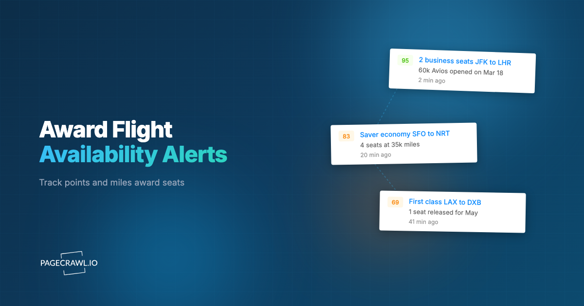 Award Flight Alerts: Track Points & Miles Award Seats
