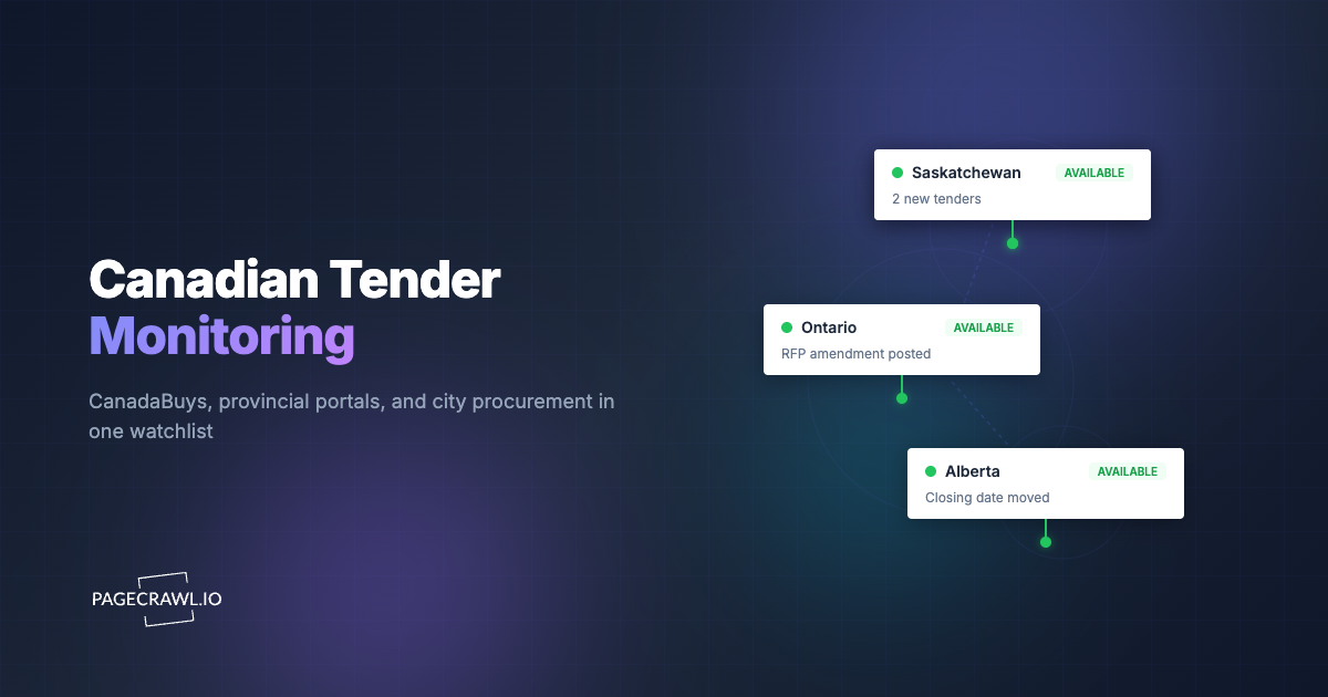 Canadian Government Tender Monitoring: CanadaBuys and Provincial Portals