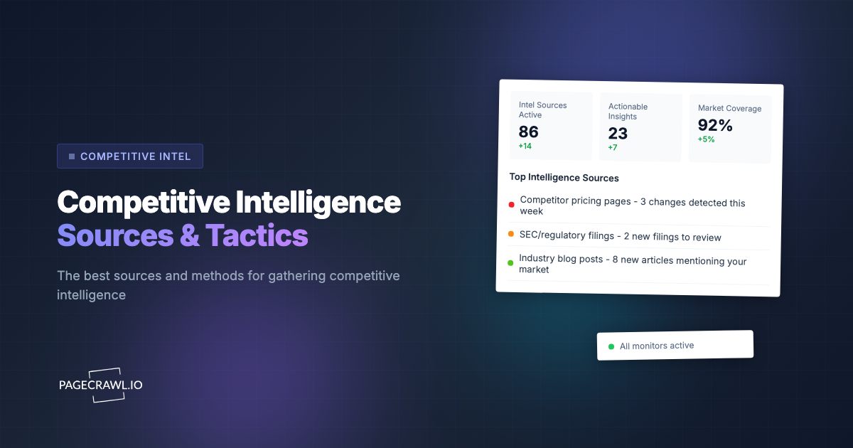 Competitive Intelligence Sources: 25 Tactics for Gathering Competitor Data Legally