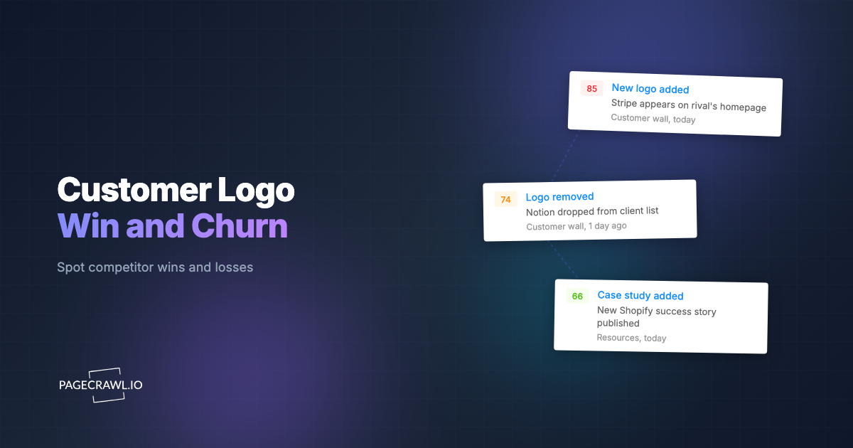 Competitor Customer Win and Churn Alerts: Monitor Logo Walls and Case-Study Pages