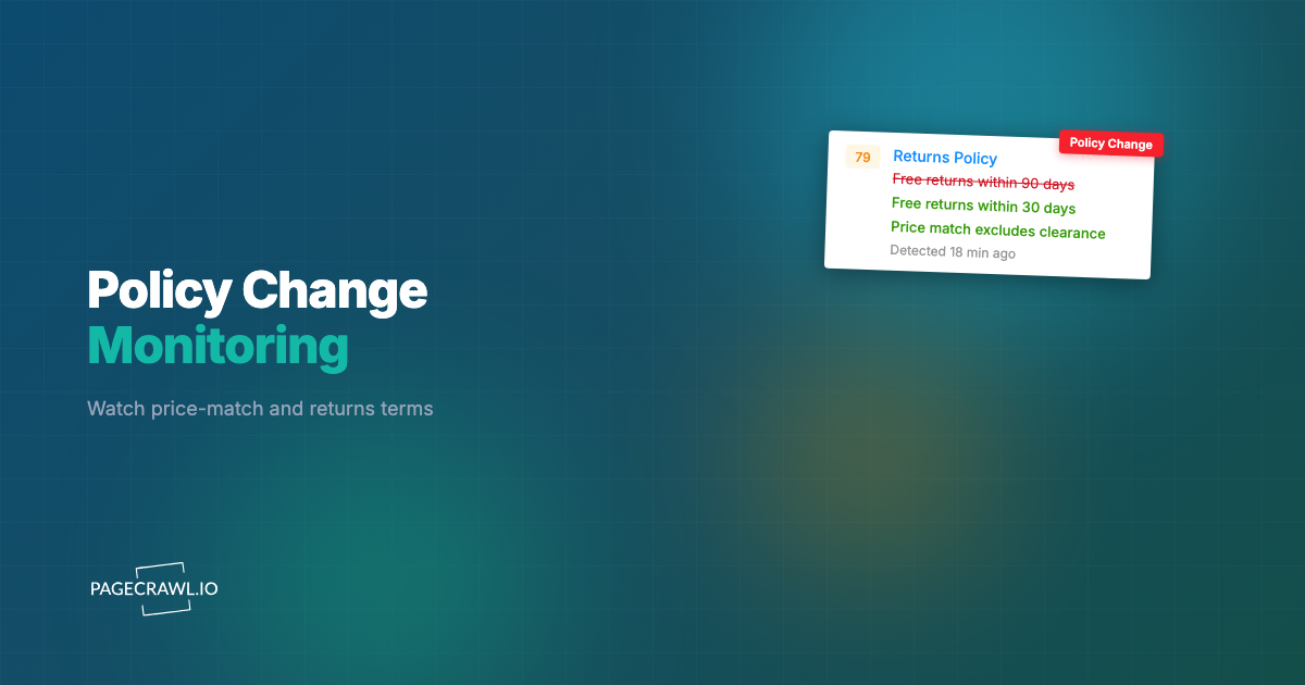 Competitor Policy Monitoring: Alerts for Price-Match, Returns, and Shipping Term Changes