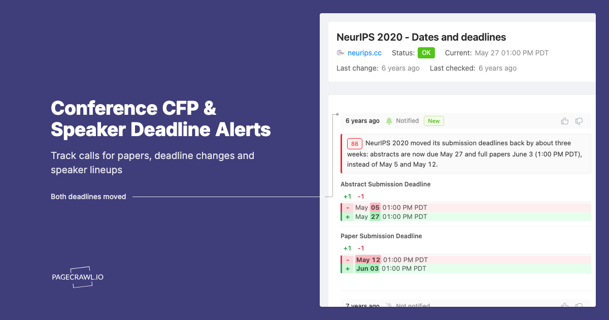 Conference CFP and Speaker Deadline Monitoring for DevRel and PR Teams