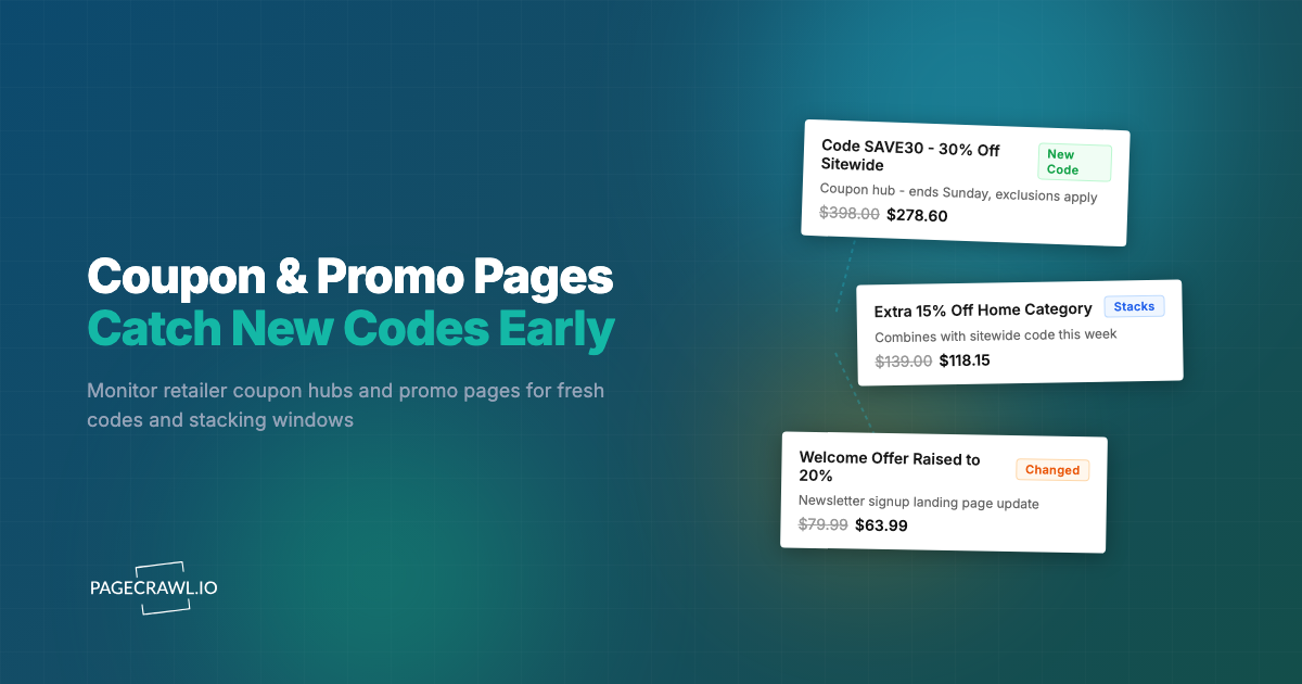 Coupon and Promo Page Monitoring: Catch New Codes Early