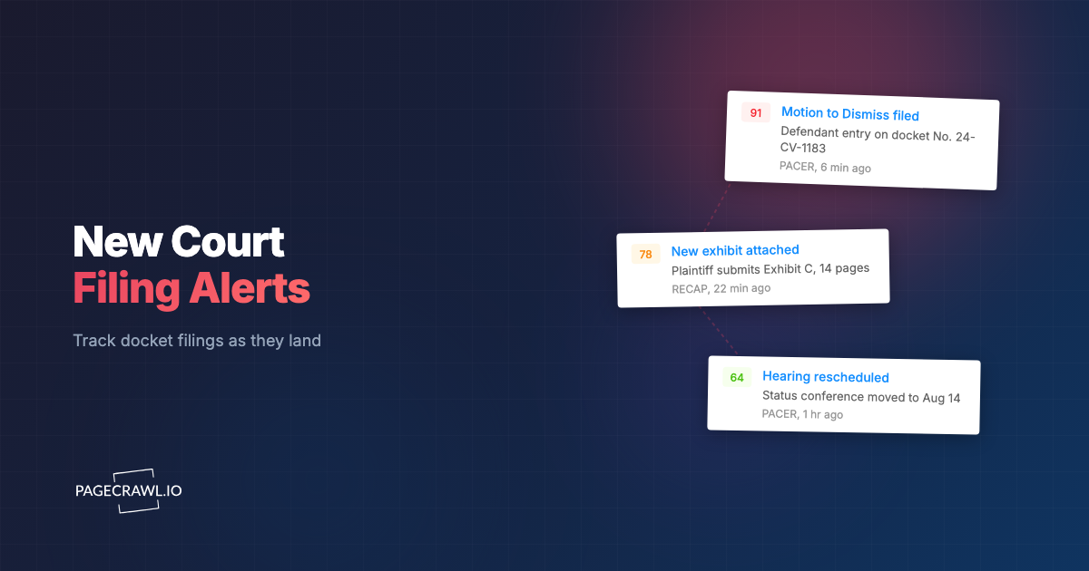 Litigation Docket Monitoring: Get Alerted on Every New Court Filing (PACER, CourtListener/RECAP)