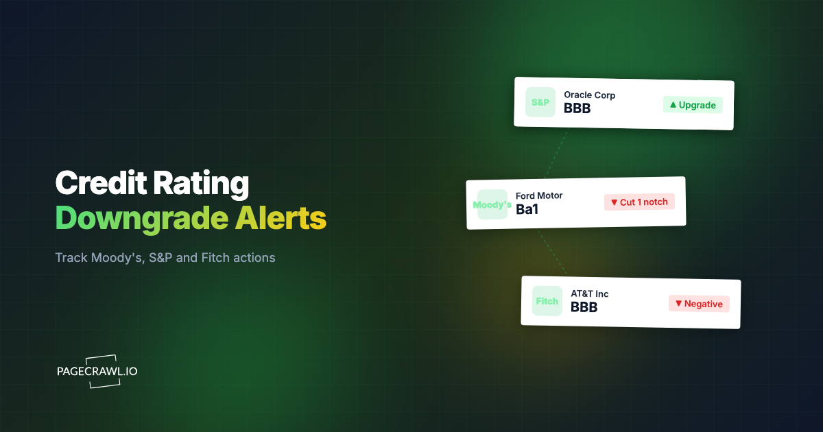 Credit Rating Change Alerts: Monitor Moody's, S&P, and Fitch Rating Actions