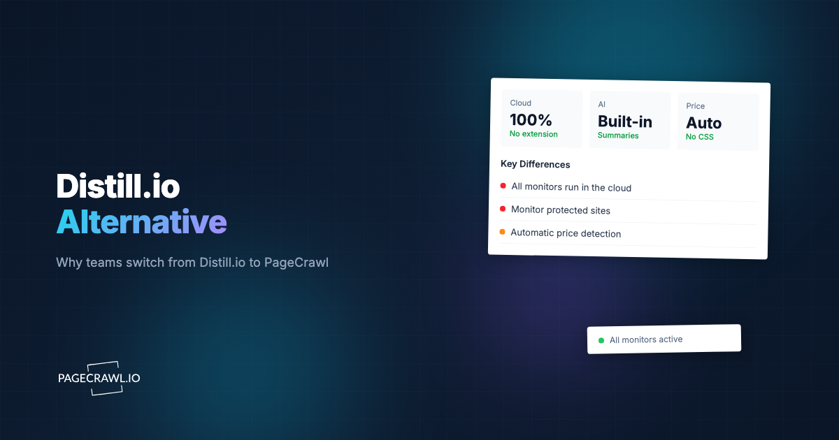 Distill.io Alternative: Why Teams Are Switching to PageCrawl in 2026