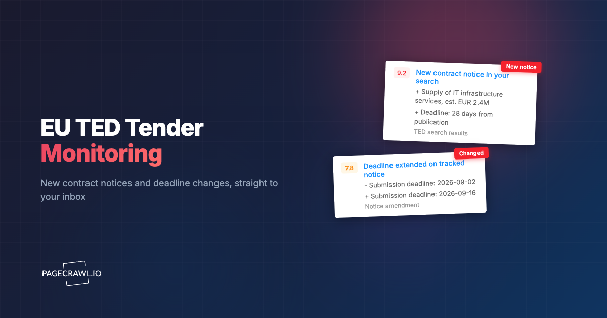EU TED Tender Monitoring: Get Alerts for New Contract Notices
