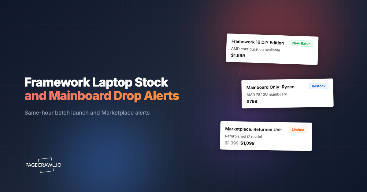 Framework Laptop Stock and Mainboard Drop Alerts