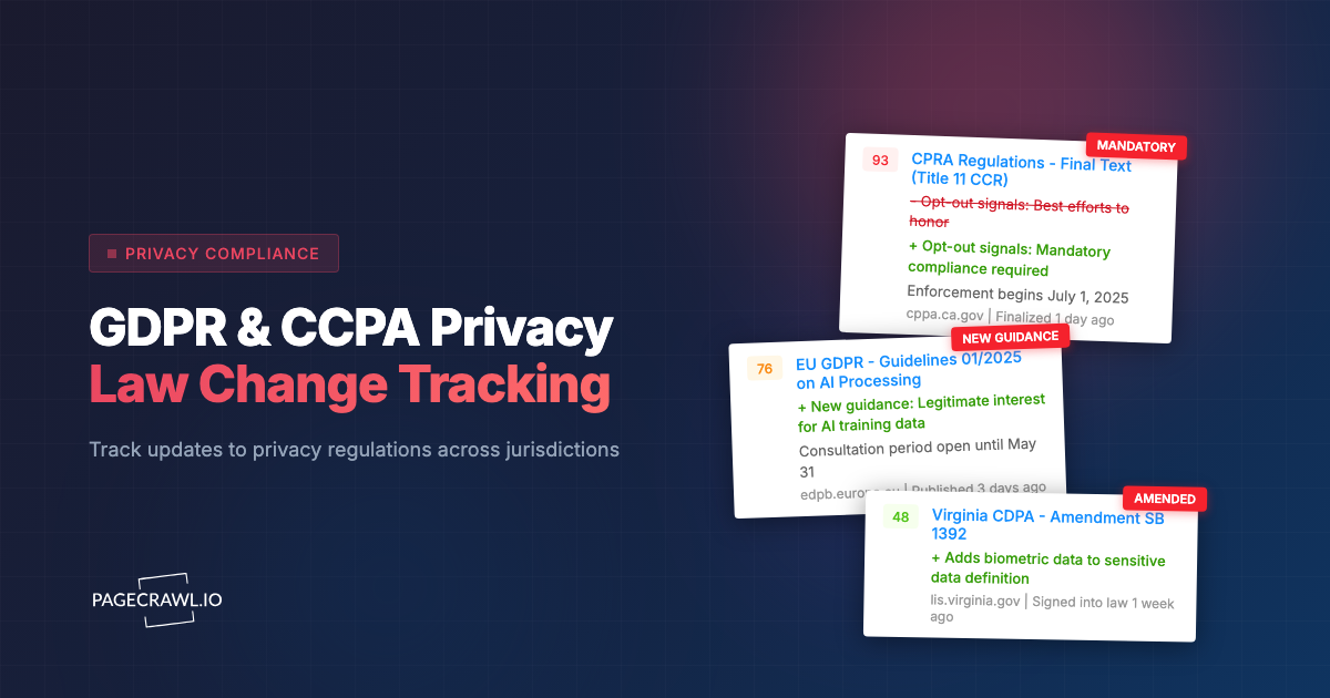 GDPR and CCPA Change Tracking: How to Monitor Privacy Law Updates Globally