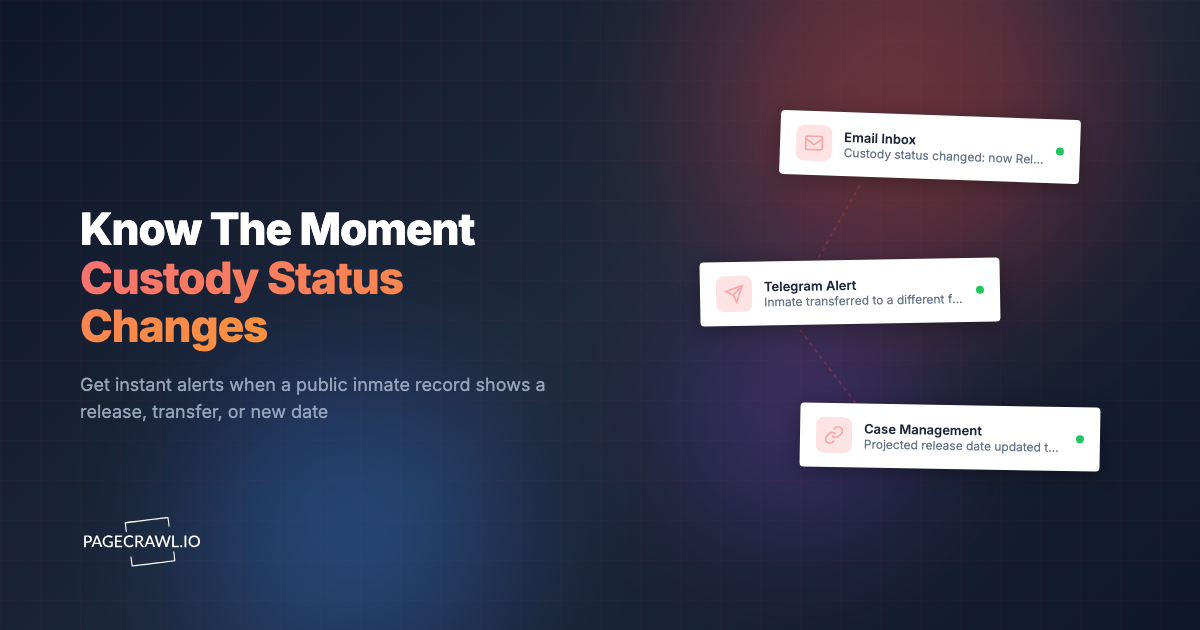 Get Notified When an Inmate Is Released or Status Changes