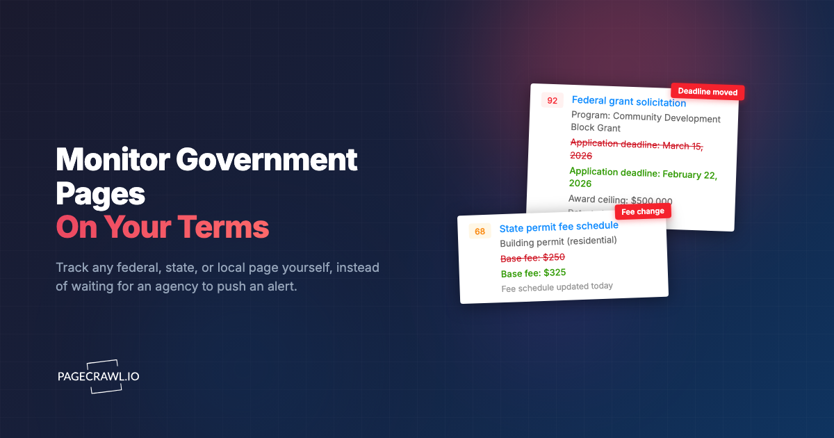 GovDelivery Alternatives: Monitor Government Pages Yourself