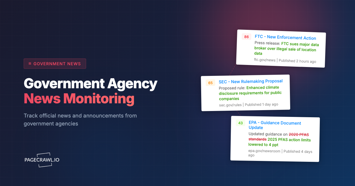 Government Agency News Monitoring: How to Track Federal and State Agency Updates