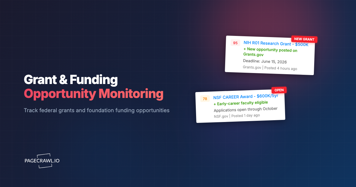 Grant and Funding Opportunity Monitoring: Track Federal and Foundation Deadlines