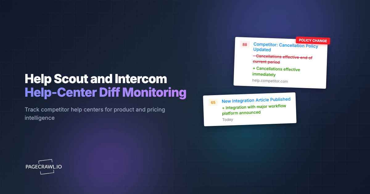Help Scout and Intercom Help-Center Diff Monitoring