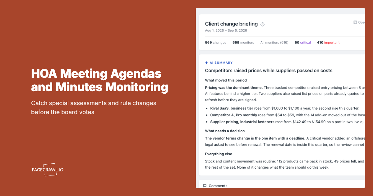 HOA Meeting Agenda and Minutes Monitoring: Catch Assessments Before the Vote