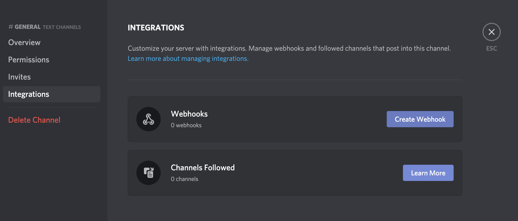 discord add new webhook