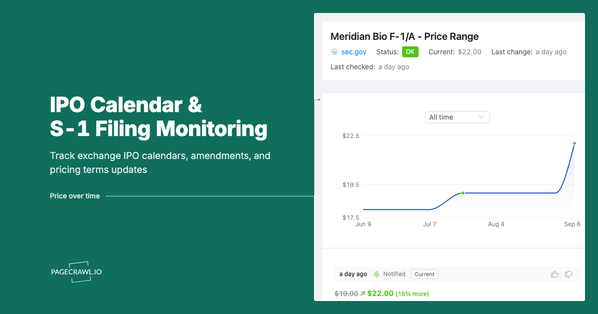 IPO Calendar and S-1 Filing Monitoring: Track Pricing Terms Before They Move