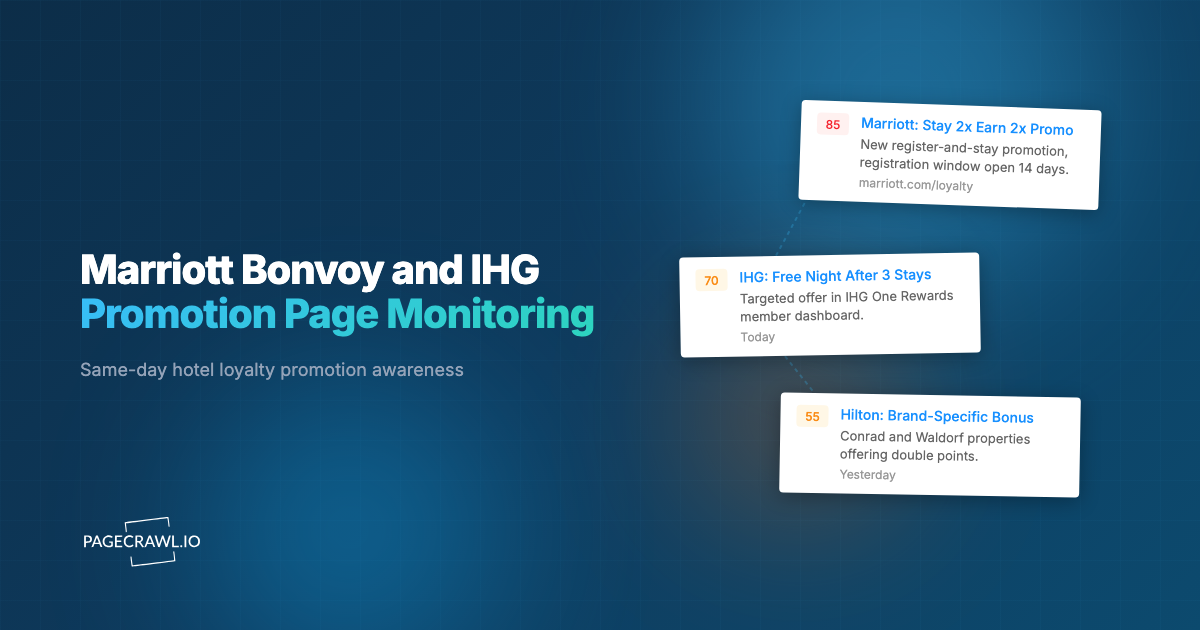 Marriott Bonvoy and IHG Promotion Page Monitoring