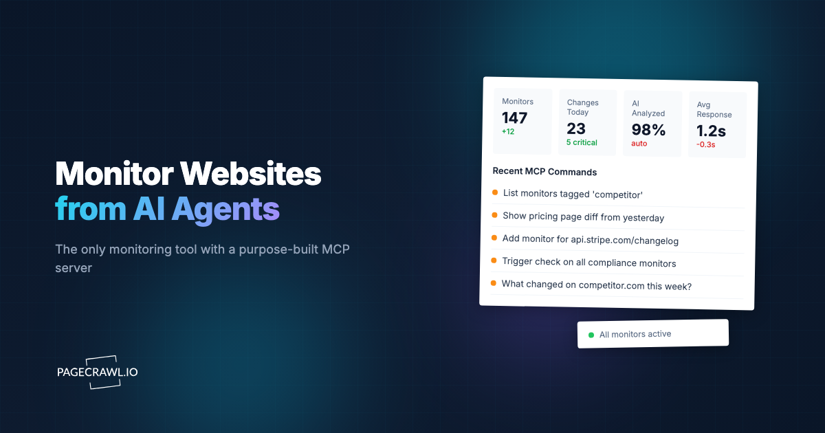 Monitor Websites from AI Agents: PageCrawl MCP Server Guide