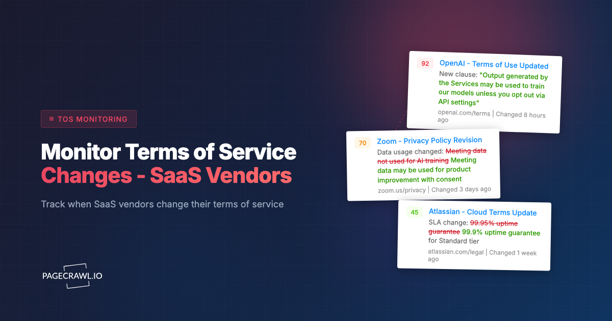How to Monitor Terms of Service Changes Across All Your SaaS Vendors