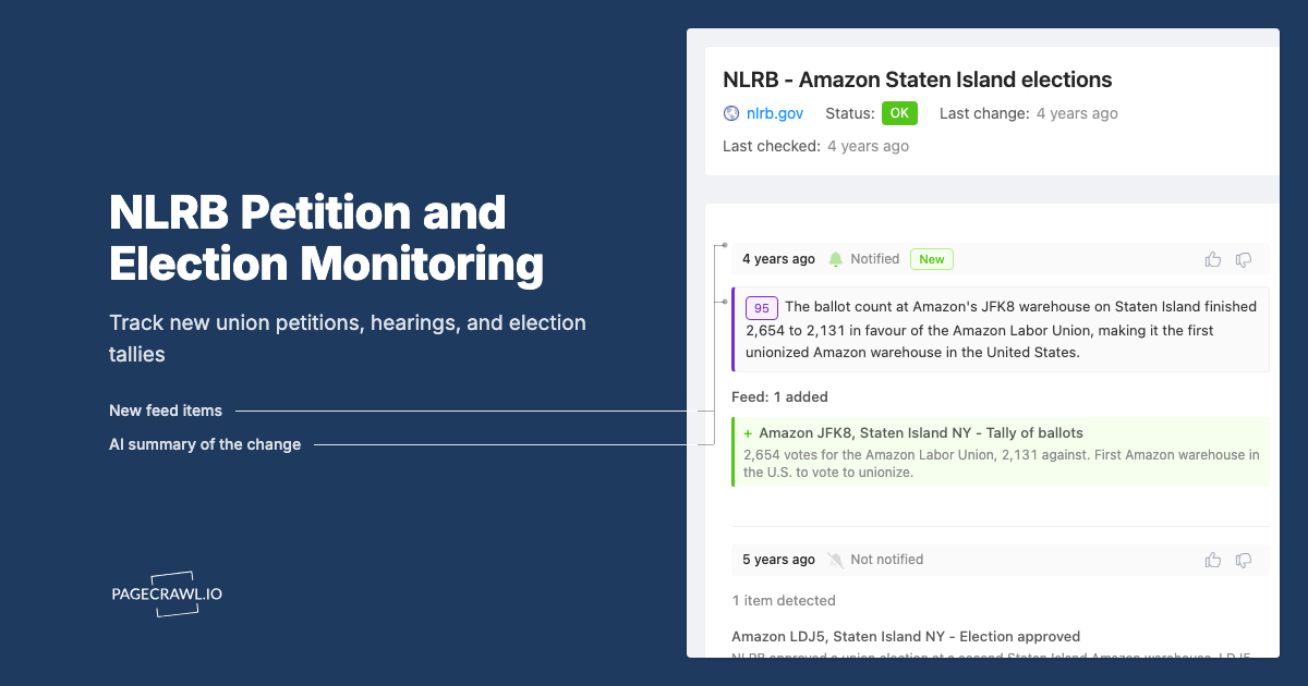 NLRB Union Petition and Election Monitoring: Track Filings Before They Reach You