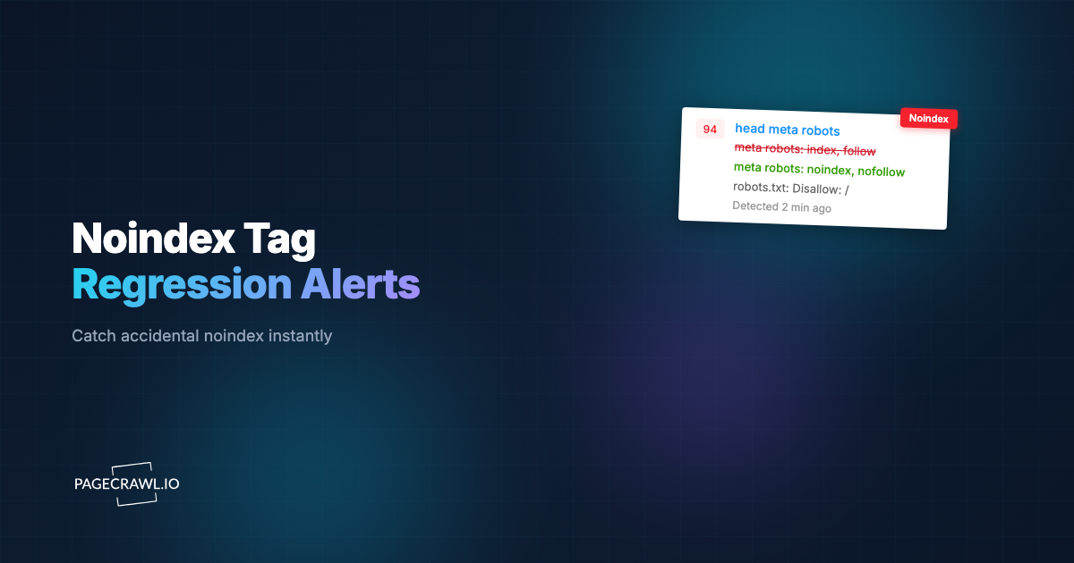 Indexability Regression Alerts: Catch Accidental noindex, robots.txt Disallow, and Canonical Changes