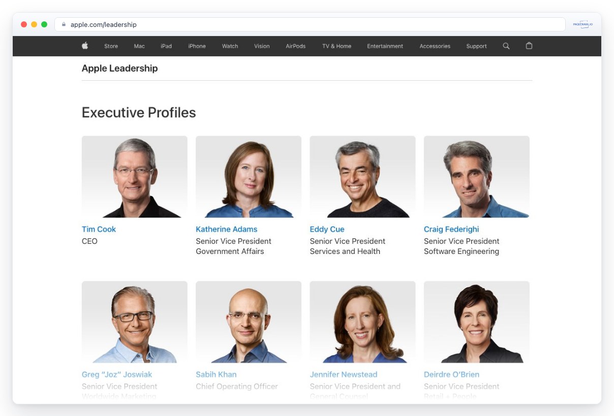 Screenshot of apple.com in a browser window, an example of a page PageCrawl can monitor for changes