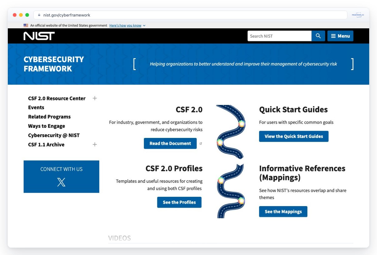 Screenshot of nist.gov in a browser window, an example of a page PageCrawl can monitor for changes