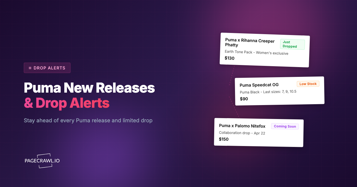 Puma New Releases: How to Track Drops and Get Restock Alerts