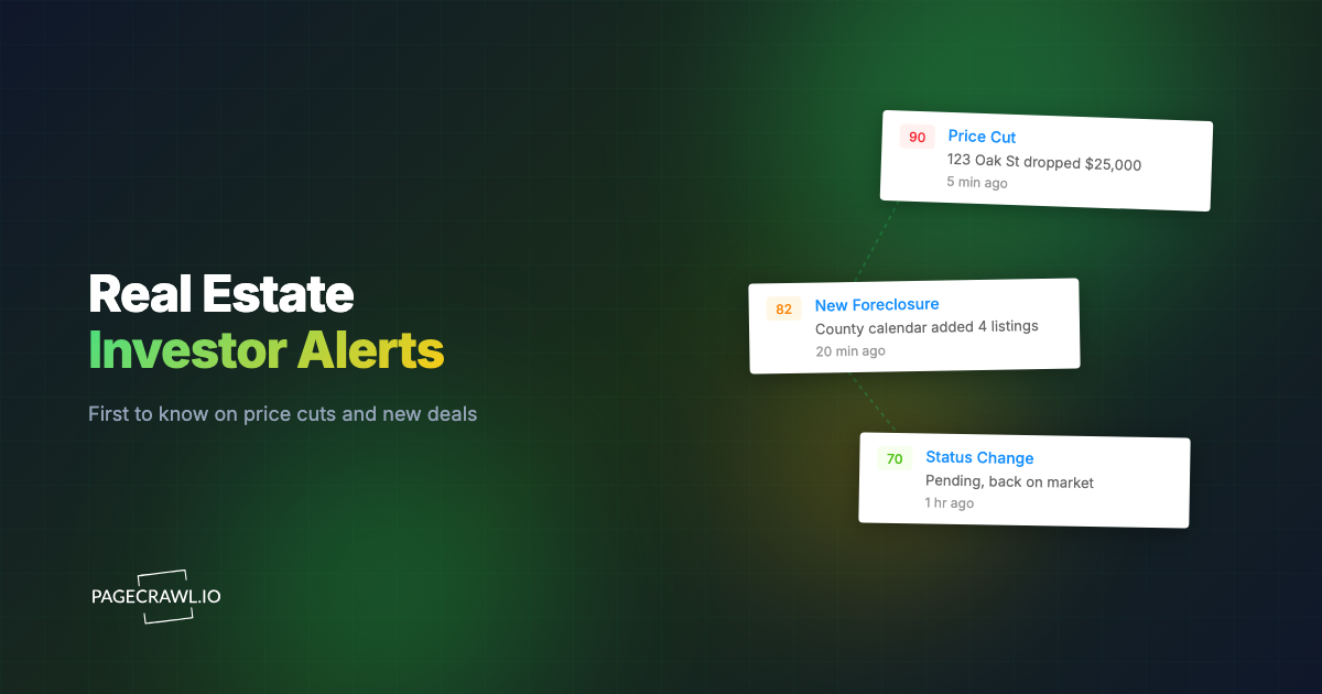Real Estate Deal Flow Monitoring: How Investors Catch Listings, Price Cuts, and Foreclosures First