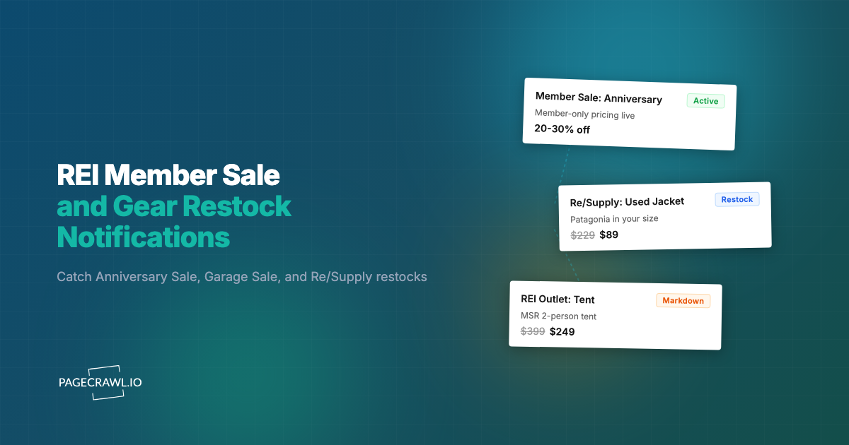 REI Member Sale and Gear Restock Notifications