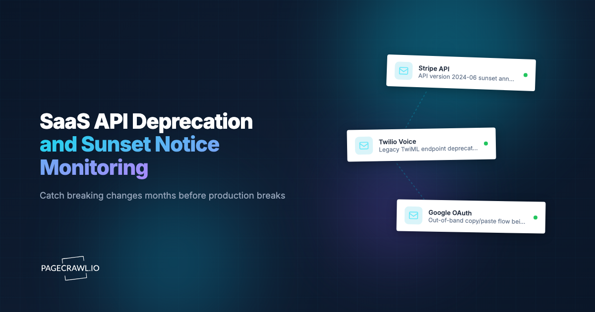 SaaS API Deprecation and Sunset Notice Monitoring