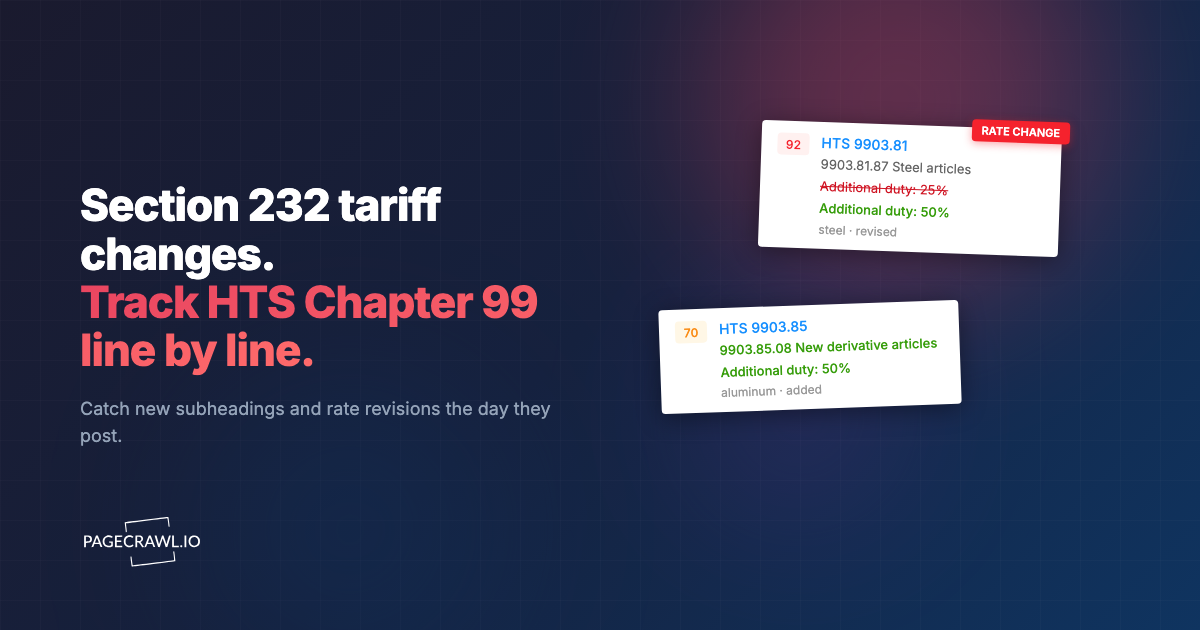 Section 232 Tariff Changes in 2026: Monitoring HTS Chapter 99 Updates