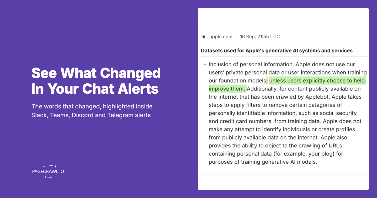 See What Changed in Slack, Teams, Discord and Telegram Alerts