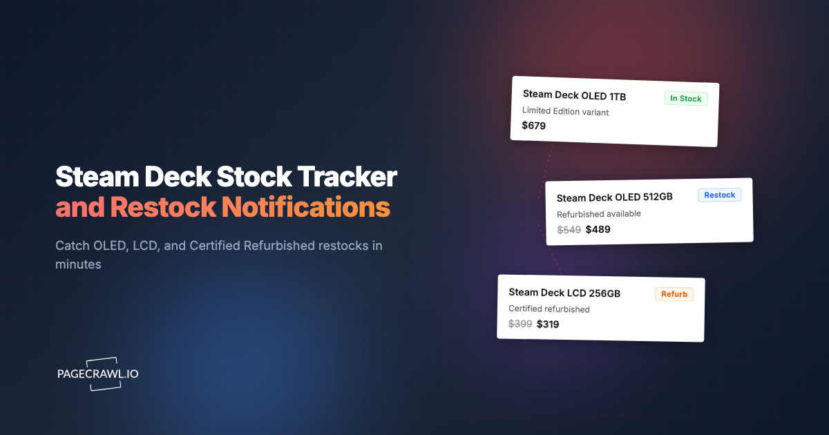 Steam Deck Stock Tracker and Restock Notifications