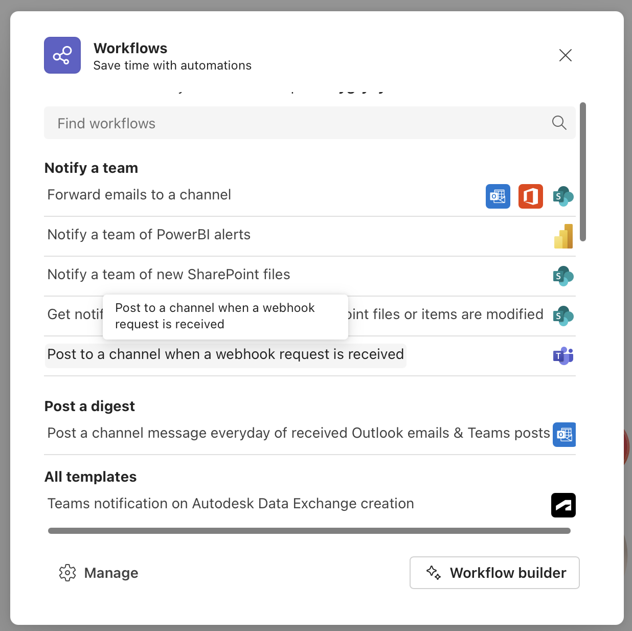 microsoft teams incoming webhook location