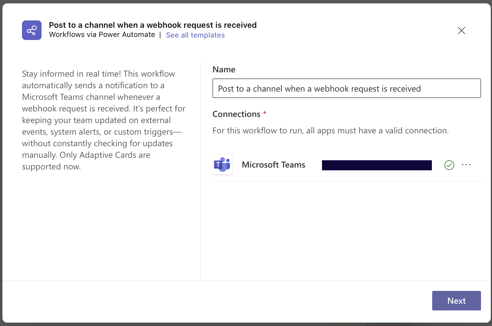 microsoft teams configure webhook