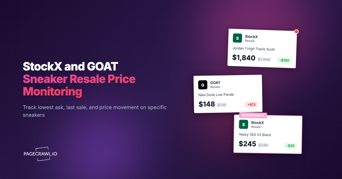 StockX and GOAT Price Drop Monitoring for Sneaker Resale