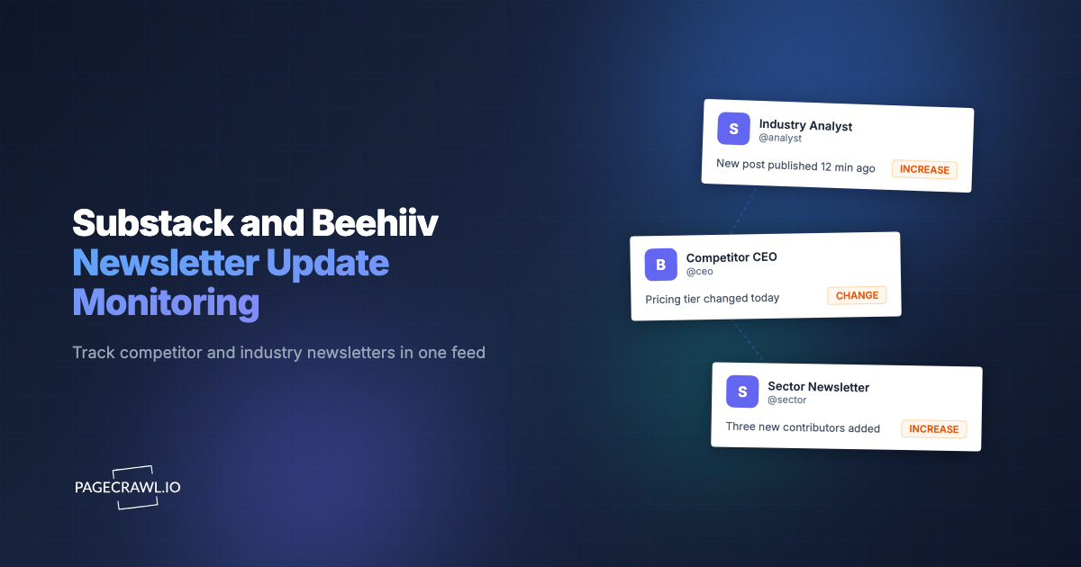 Substack and Beehiiv Newsletter Update Monitoring
