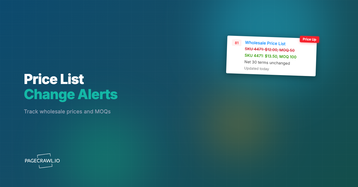 Supplier and Distributor Price-List Monitoring: Alerts for Wholesale Cost and MOQ Changes (PDF + B2B Portals)