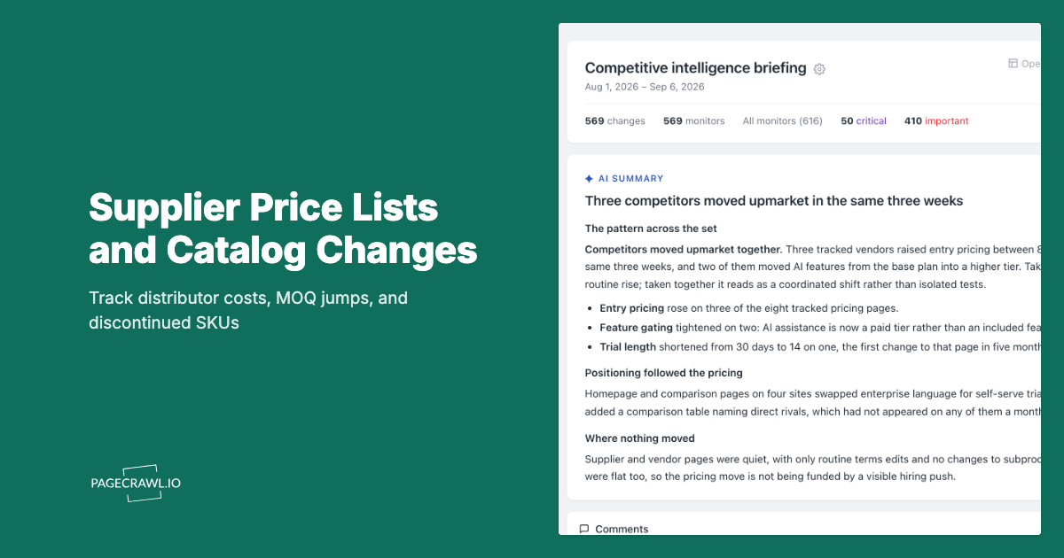 Supplier Price List and Catalog Monitoring for Procurement Teams