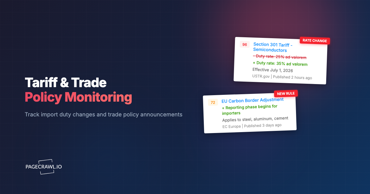Tariff and Trade Policy Monitoring: How to Track Import Duty Changes