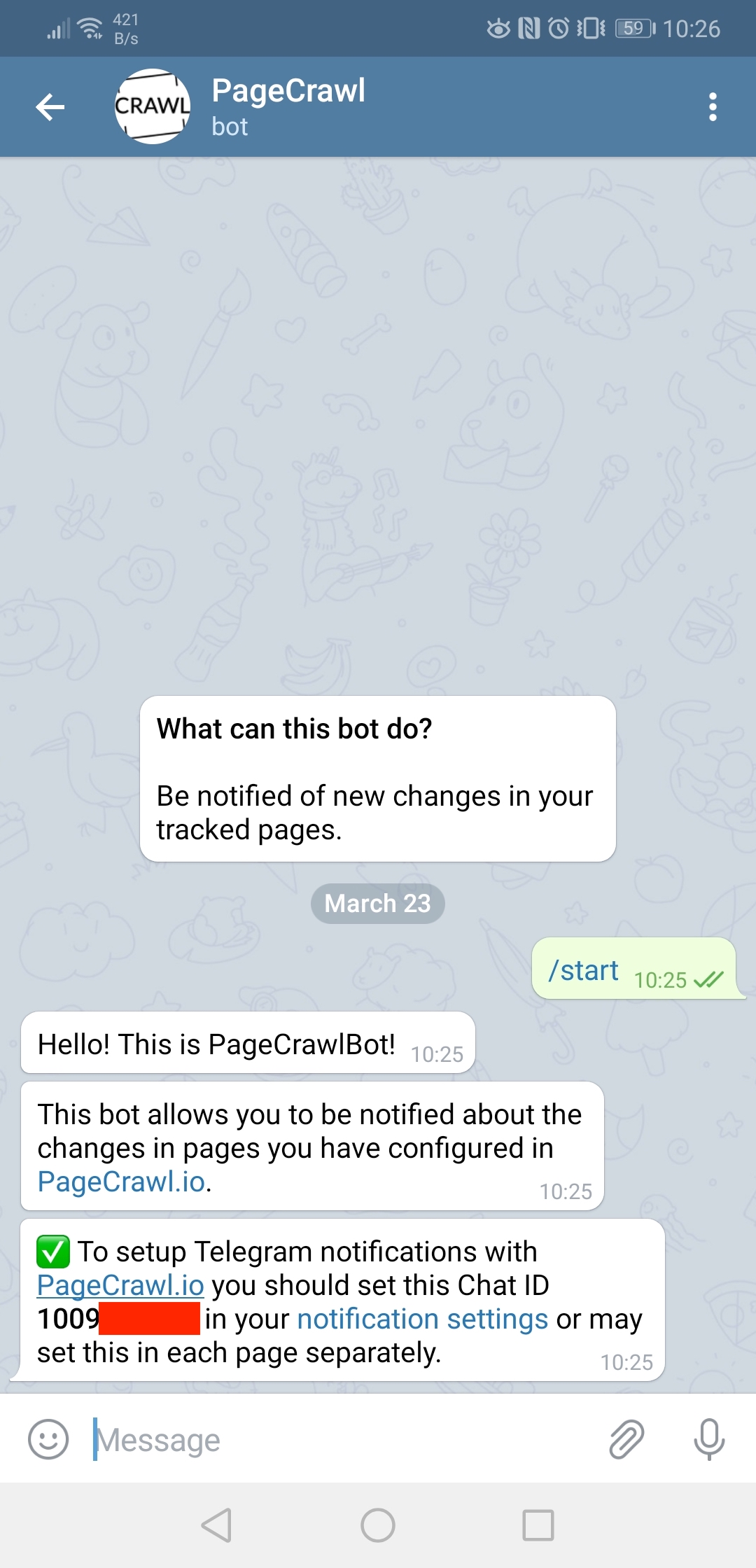 telegram start conversation