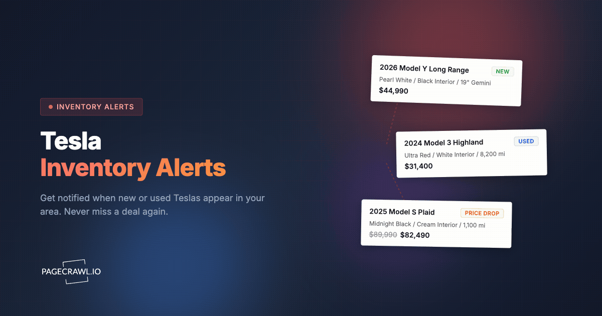 Tesla Inventory Alerts: Get Notified When New or Used Teslas Become Available
