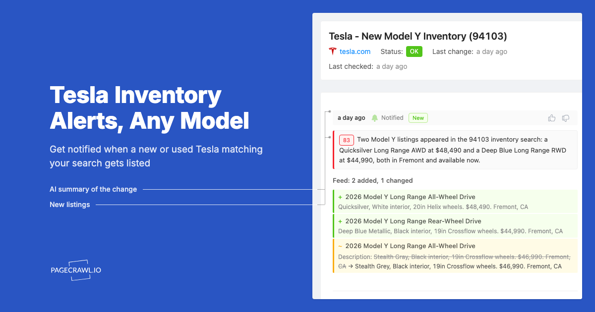 Tesla Inventory Alerts: Get Notified When New or Used Teslas Become Available