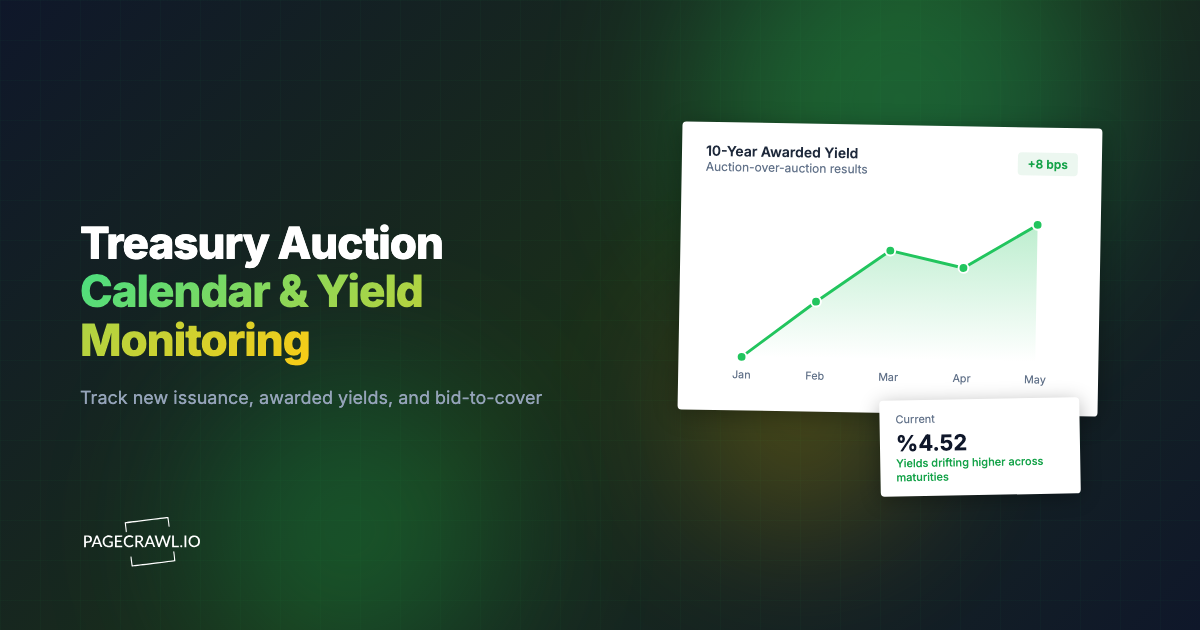 Treasury Auction Calendar and Yield Monitoring: Track New Issuance